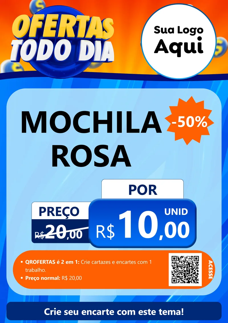 Modelo de Cartaz para Cartaz A4 Vertical com o tema Ofertas Todo Dia para Papelaria