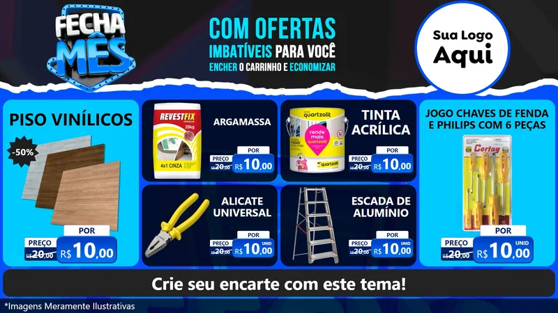 Modelo de TV para TV Horizontal com o tema Fecha Mês para Material para Construção