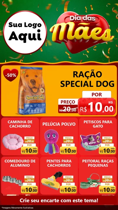 Modelo de Rede Social para Stories com o tema Dia das Mães para Pet Shop