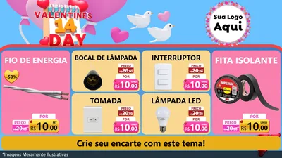 Modelo de TV para TV Horizontal com o tema Valentine's Day para Materiais Elétricos