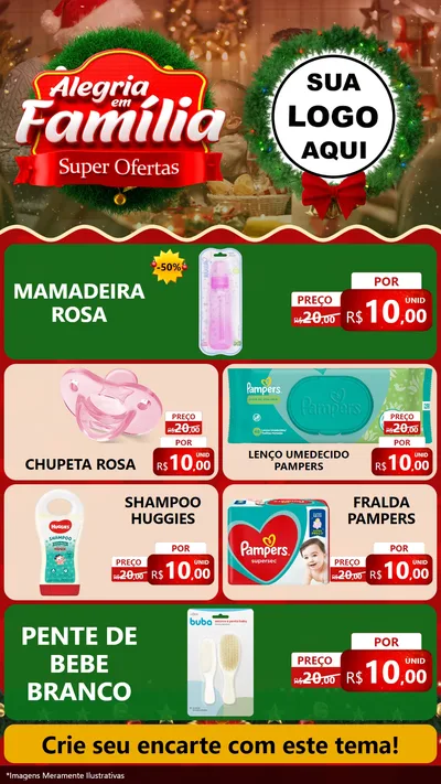 Modelo de TV para TV Vertical com o tema Alegria Em Família - Super Ofertas para Bebês
