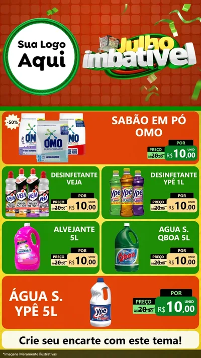 Modelo de TV para TV Vertical com o tema Julho Imbatível para Produtos de Limpeza