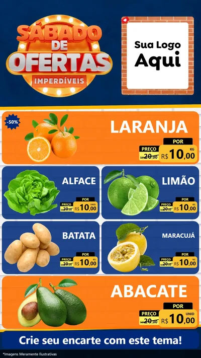 Modelo de TV para TV Vertical com o tema Sábado de Ofertas Imperdíveis para Hortifrúti