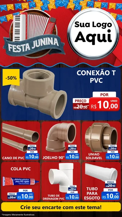 Modelo de Rede Social para Stories com o tema Festa Junina para Tubos e conexões