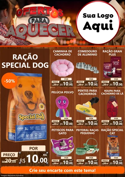 Modelo de Encarte para Encarte A4 Vertical com o tema Ofertas Para Aquecer para Pet Shop