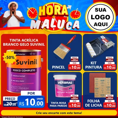 Modelo de Rede Social para Feed Facebook com o tema Hora Maluca para Tintas e Ferramentas