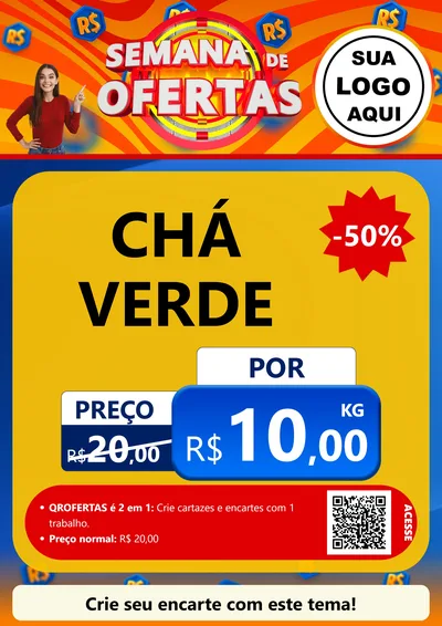Modelo de Cartaz para Cartaz A4 Vertical com o tema Semana de Ofertas para Produtos Naturais