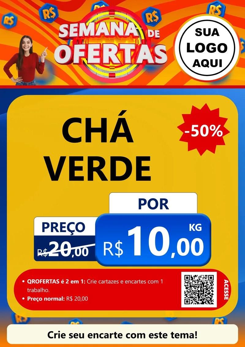 Modelo de Cartaz para Cartaz A4 Vertical com o tema Semana de Ofertas para Produtos Naturais