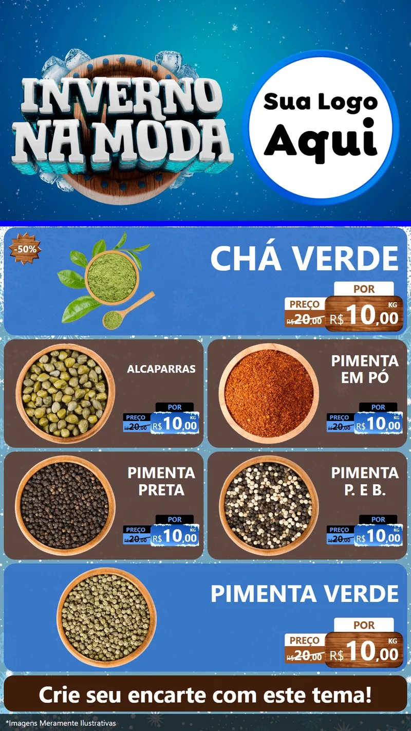 Modelo de TV para TV Vertical com o tema Inverno na Moda para Produtos Naturais