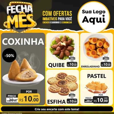 Modelo de Rede Social para Feed Facebook com o tema Fecha Mês para Salgadaria