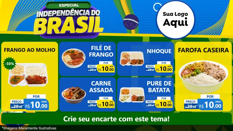 Modelo de TV para TV Horizontal com o tema Especial Independência do Brasil para Restaurante