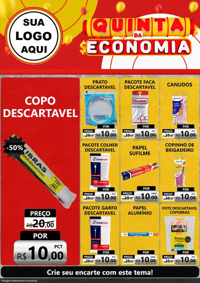 Modelo de Encarte para Encarte A4 Vertical com o tema Quinta da Economia para Embalagens