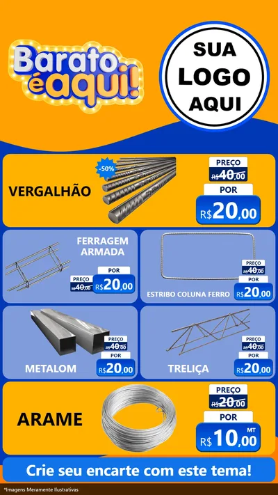 Modelo de TV para TV Vertical com o tema Barato é aqui para Ferragens