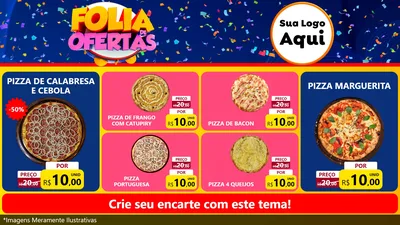 Modelo de TV para TV Horizontal com o tema Folia de Ofertas para Pizzaria