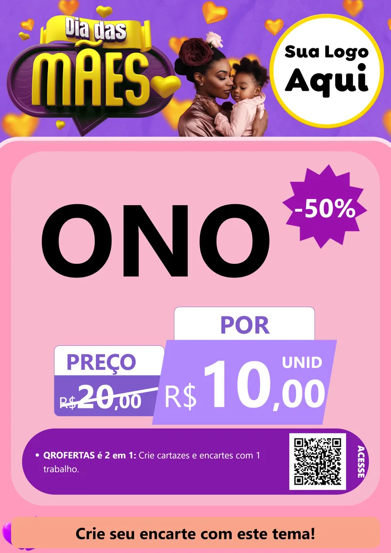 Modelo de Cartaz para Cartaz A4 Vertical com o tema Dia das Mães para Óticas