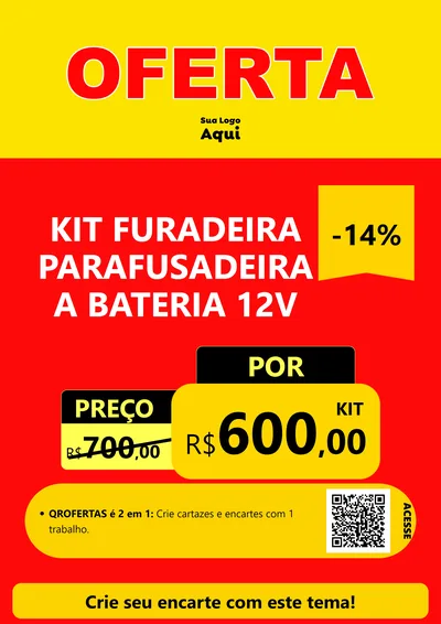 Modelo de Cartaz para Cartaz A4 Vertical com o tema OFERTA - Vermelho Cartaz para Maquinas e Ferramentas