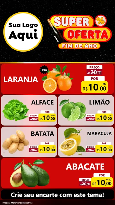 Modelo de TV para TV Vertical com o tema Super Oferta Fim de Ano para Hortifrúti