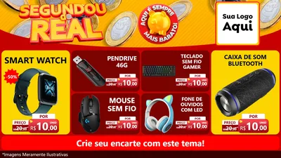 Modelo de TV para TV Horizontal com o tema Segundou do Real para Informática