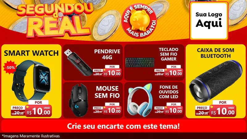 Modelo de TV para TV Horizontal com o tema Segundou do Real para Informática