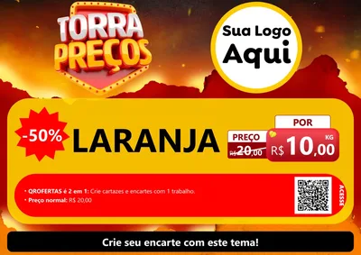 Modelo de Cartaz para Cartaz A4 Horizontal com o tema Torra Preços para Hortifrúti
