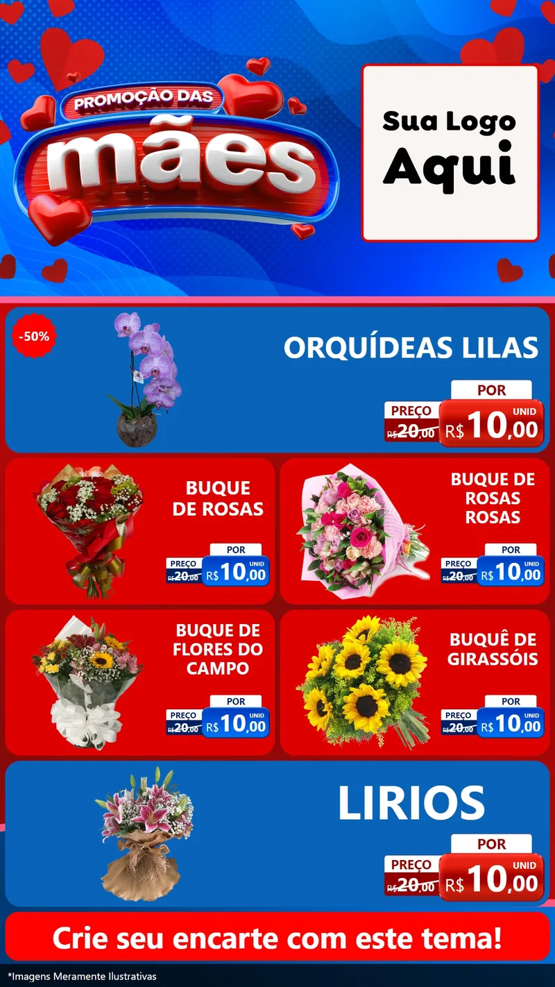 Modelo de TV para TV Vertical com o tema Promoção das Mães para Floricultura e jardim