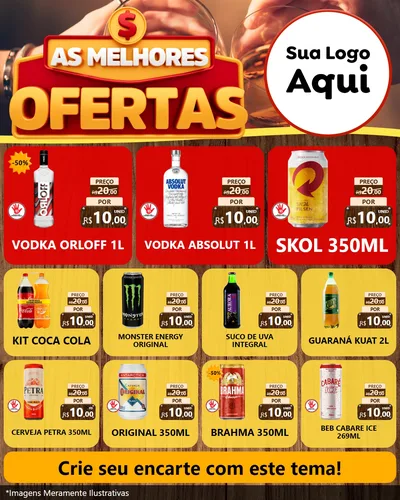 Modelo de Rede Social para Feed Instagram com o tema As Melhores Ofertas para Distribuidora de bebidas