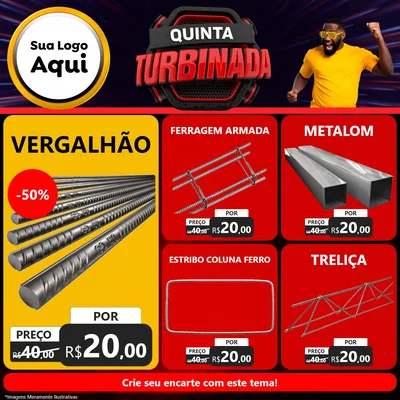Modelo de Rede Social para Feed Facebook com o tema Quinta Turbinada para Ferragens