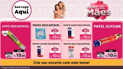 Modelo de TV para TV Horizontal com o tema Super Dia Das Mães para Embalagens