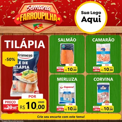Modelo de Rede Social para Feed Facebook com o tema Semana Farroupilha para Peixaria