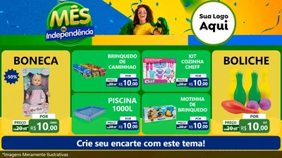 Modelo de TV para TV Horizontal com o tema Mês da Independência para Brinquedos
