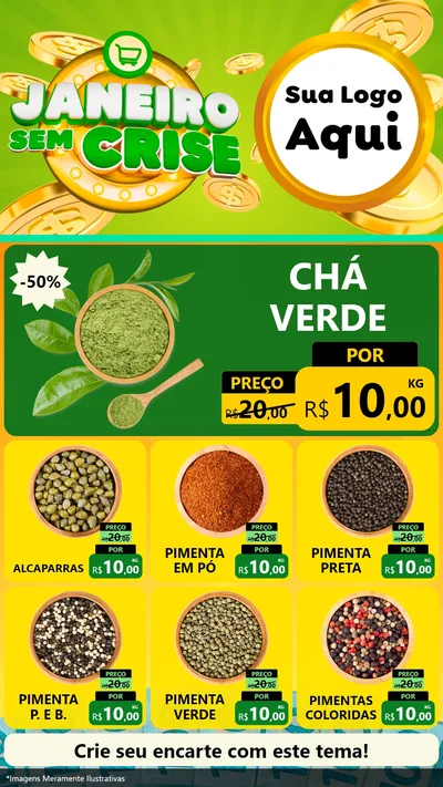 Modelo de Rede Social para Stories com o tema Janeiro Sem Crise para Produtos Naturais