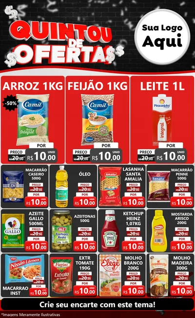 Modelo de Encarte para Encarte Grande com o tema Quintou de Ofertas para Supermercado
