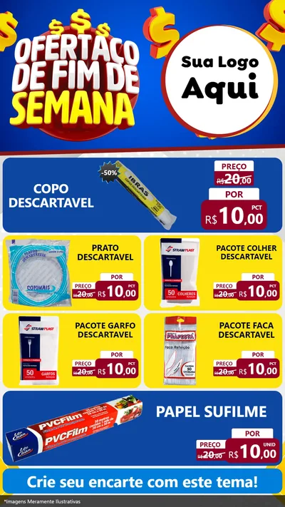 Modelo de TV para TV Vertical com o tema Ofertaço de Fim de Semana para Embalagens