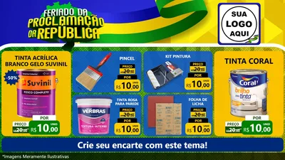 Modelo de TV para TV Horizontal com o tema Feriado da Proclamação da República para Tintas e Ferramentas