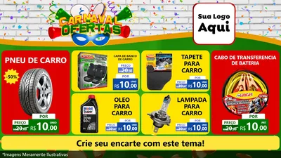 Modelo de TV para TV Horizontal com o tema Carnaval de Ofertas para Auto peças