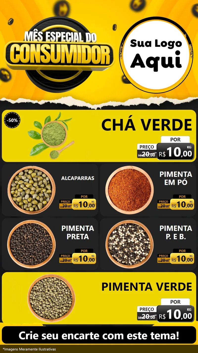 Modelo de TV para TV Vertical com o tema Mês Especial do Consumidor para Produtos Naturais