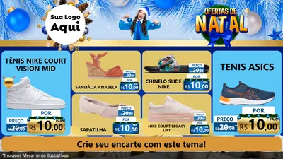 Modelo de TV para TV Horizontal com o tema Ofertas de Natal para Calçados