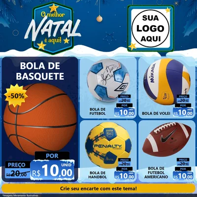 Modelo de Rede Social para Feed Facebook com o tema O Melhor Natal É Aqui! para Artigos Esportivos
