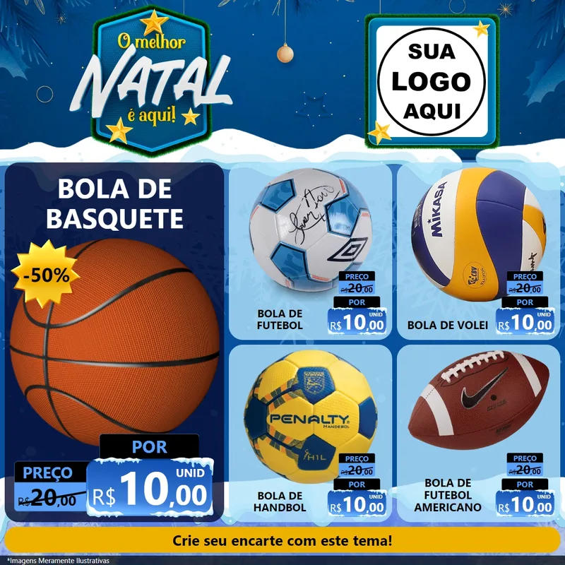 Modelo de Rede Social para Feed Facebook com o tema O Melhor Natal É Aqui! para Artigos Esportivos