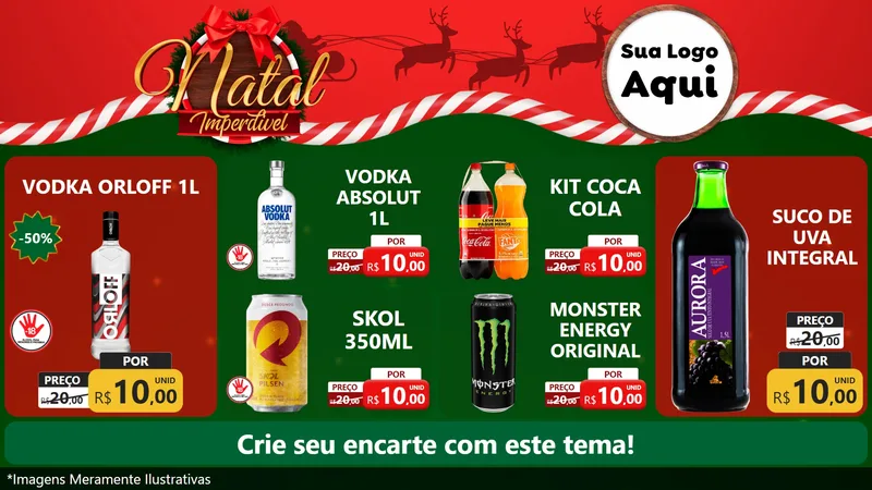 Modelo de TV para TV Horizontal com o tema Natal Imperdível para Distribuidora de bebidas