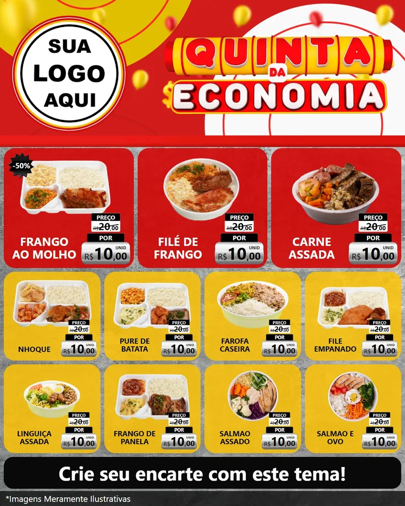 Modelo de Rede Social para Feed Instagram com o tema Quinta da Economia para Restaurante