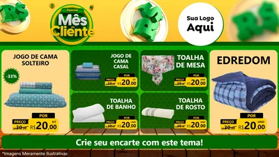 Modelo de TV para TV Horizontal com o tema Especial Mês do Cliente para Cama, Mesa e Banho