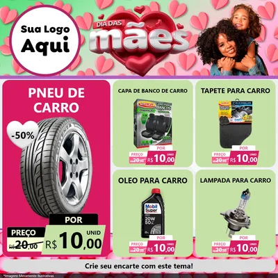 Modelo de Rede Social para Feed Facebook com o tema Dia das Mães para Auto peças