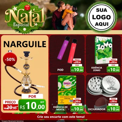 Modelo de Rede Social para Feed Facebook com o tema Natal Especial para Tabacaria