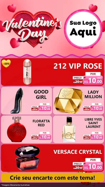 Modelo de TV para TV Vertical com o tema Valentine's Day para Perfumes
