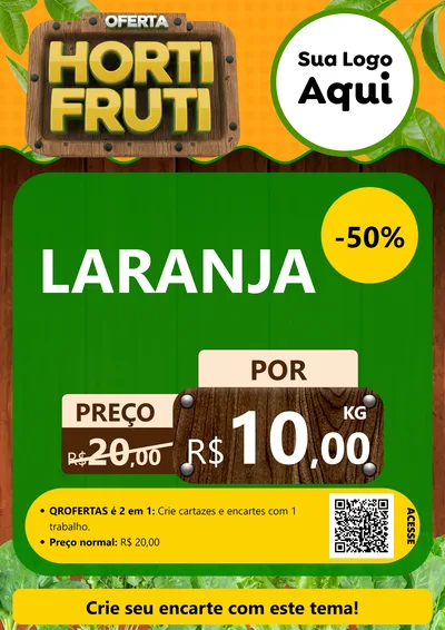 Modelo de Cartaz para Cartaz A4 Vertical com o tema Oferta Hortifrúti para Hortifrúti