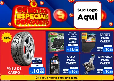 Modelo de Encarte para Encarte A4 Horizontal com o tema Ofertas Especiais de Agosto para Auto peças