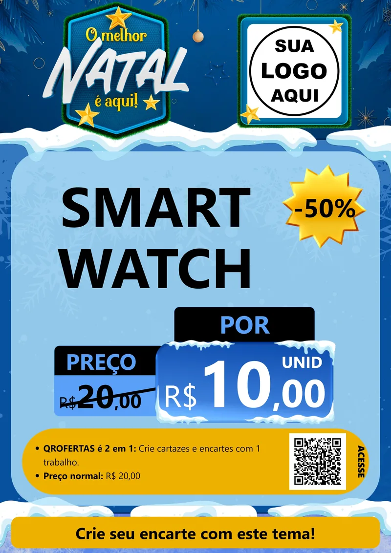 Modelo de Cartaz para Cartaz A4 Vertical com o tema O Melhor Natal É Aqui! para Informática