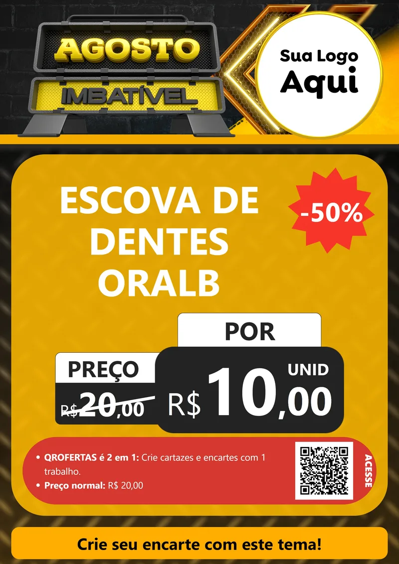 Modelo de Cartaz para Cartaz A4 Vertical com o tema Agosto Imbatível para Higiene Pessoal