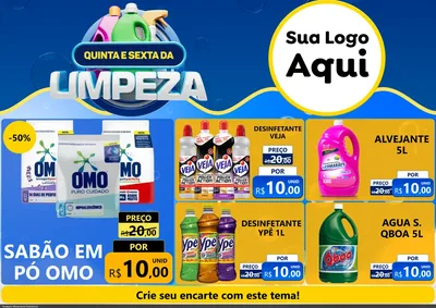 Modelo de Encarte para Encarte A4 Horizontal com o tema Quinta e Sexta da Limpeza para Produtos de Limpeza